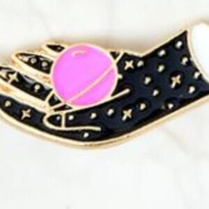 Universe in Palm of the Hand of Saturn Pin